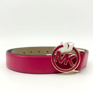 Michael Kors Fuchsia Belt MK Monogram Logo Buckle NWT Size Small